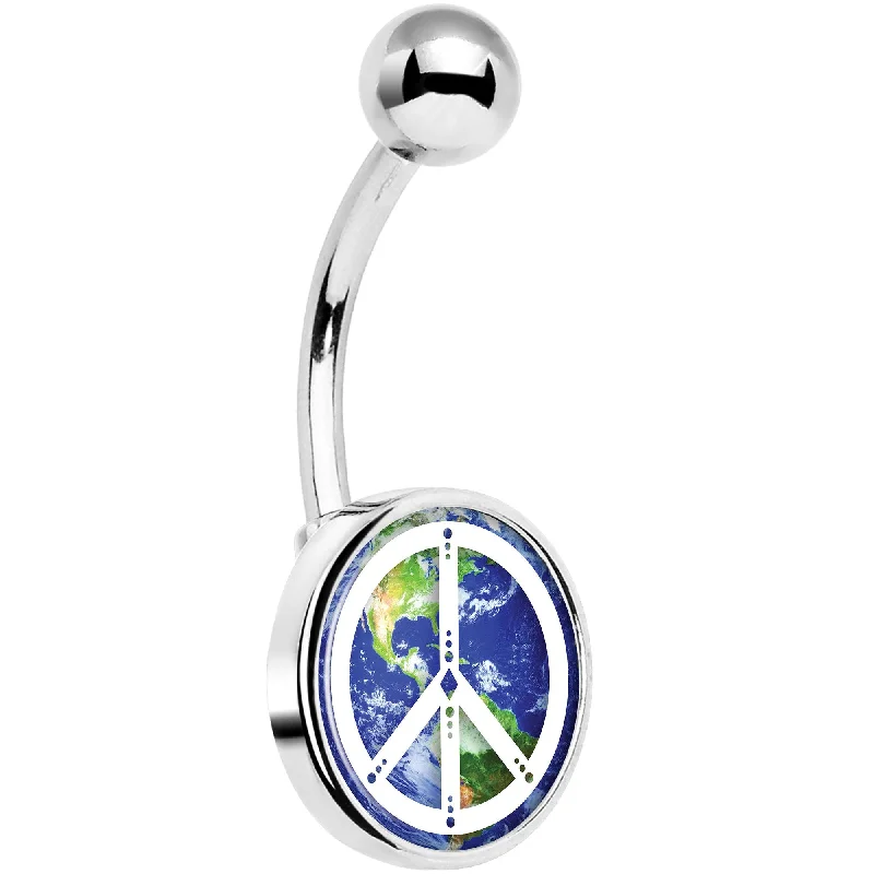 Belly Rings for Fun Fashion Styles -Peace on Earth Belly Ring