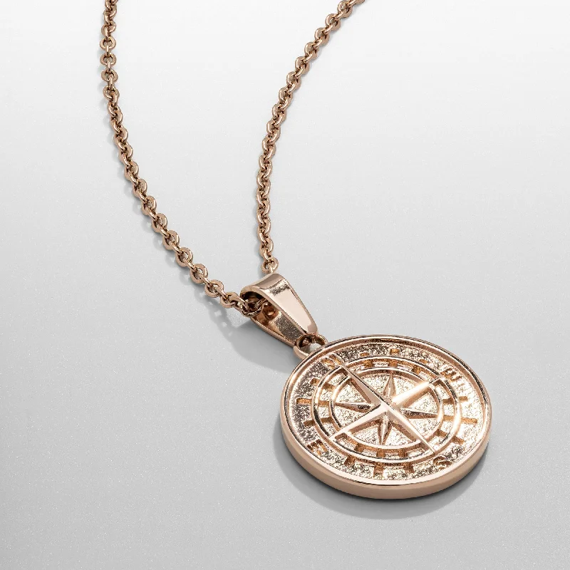 Exclusive Men's Necklaces & Pendants for the Modern Gentleman-Compass Pendant (Rose Gold) Exclusive Men's Necklaces & Pendants for the Modern Gentleman-Compass Pendant (Rose Gold)