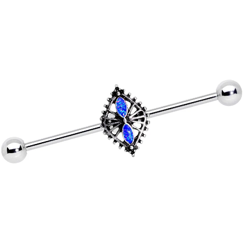Women's Earrings – Elegant Designs for Every Personality--14 Gauge Glitter Blue Halloween Spider Queen Industrial Barbell 38mm Women's Earrings – Elegant Designs for Every Personality--14 Gauge Glitter Blue Halloween Spider Queen Industrial Barbell 38mm