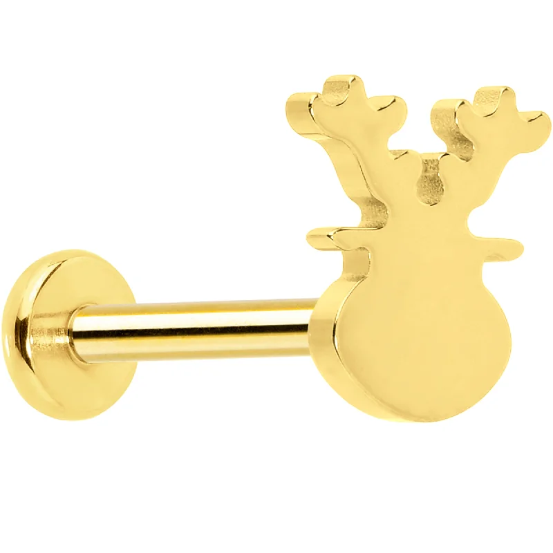 Women's Earrings – Elegant Designs for Every Personality--Christmas Flat Back Earring - Titanium Holiday Reindeer