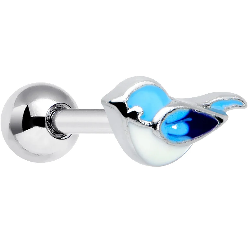 Women's Earrings – Elegant Designs for Every Personality--16 Gauge 1/4 Happy Little Blue Bird Cartilage Tragus Earring Women's Earrings – Elegant Designs for Every Personality--16 Gauge 1/4 Happy Little Blue Bird Cartilage Tragus Earring