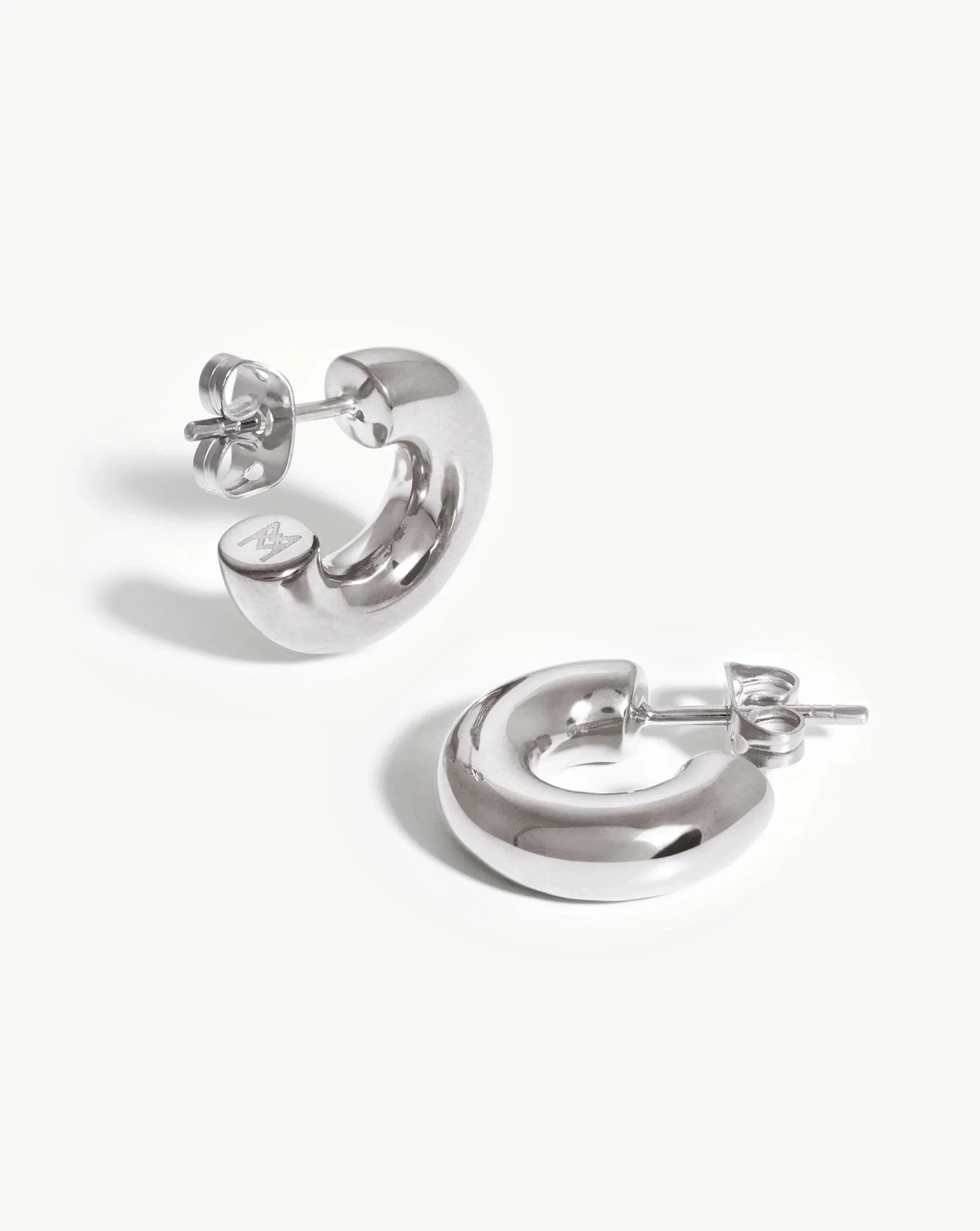 Women's Earrings – Elegant Designs for Every Personality--Chubby Tunnel Small Hoop Earrings | Silver Plated