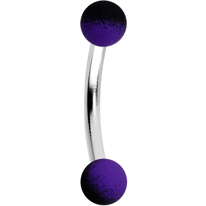 Women's Earrings – Elegant Designs for Every Personality--16 Gauge 5/16 Purple Black Ombre Soft Finish Curved Eyebrow Ring