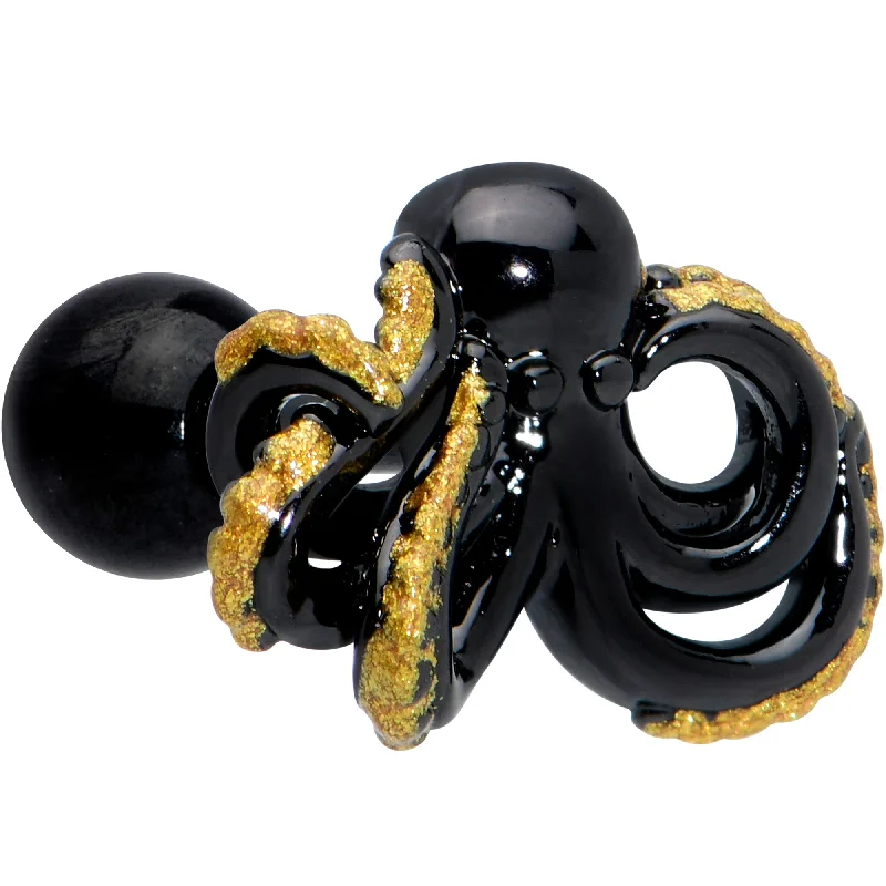 Women's Earrings – Elegant Designs for Every Personality--16 Gauge 1/4 Black Understated Octopus Cartilage Tragus Earring