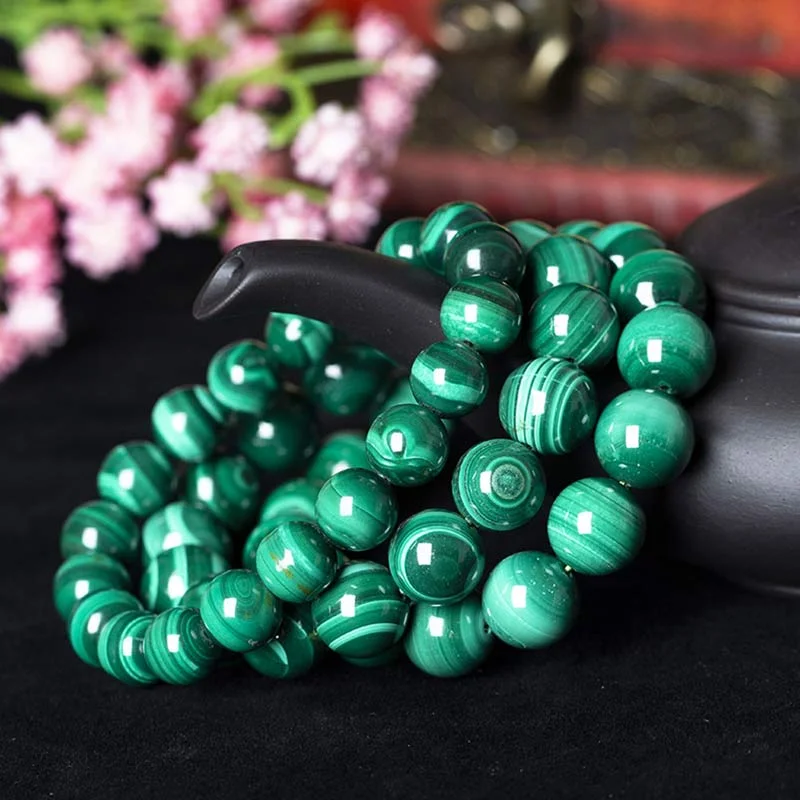 Men's Bracelets for Weddings-Buddha Stones Natural Malachite Protection Calmness Bracelet Men's Bracelets for Weddings-Buddha Stones Natural Malachite Protection Calmness Bracelet