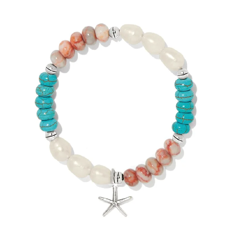 Adjustable Gemstone Cuff Bangles for Women-Beachcomber Stretch Bracelet