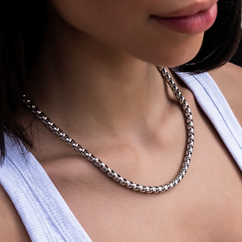 Shop Classic Women's Necklaces & Pendants with a Modern Twist-Rounded Box Chain Necklace- 6mm Shop Classic Women's Necklaces & Pendants with a Modern Twist-Rounded Box Chain Necklace- 6mm