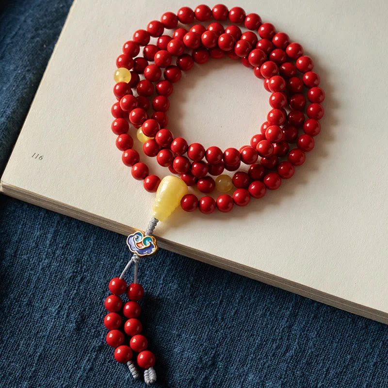 Fashionable Beaded Bracelets for Men-Buddha Stones 108 Mala Beads Natural Cinnabar Amber Keep Away Evil Spirits Bracelet Fashionable Beaded Bracelets for Men-Buddha Stones 108 Mala Beads Natural Cinnabar Amber Keep Away Evil Spirits Bracelet