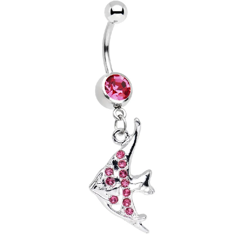 Beautiful Belly Rings for Elegant Looks -Pink Gem Coral Reef Tropical Fish Dangle Belly Ring Beautiful Belly Rings for Elegant Looks -Pink Gem Coral Reef Tropical Fish Dangle Belly Ring
