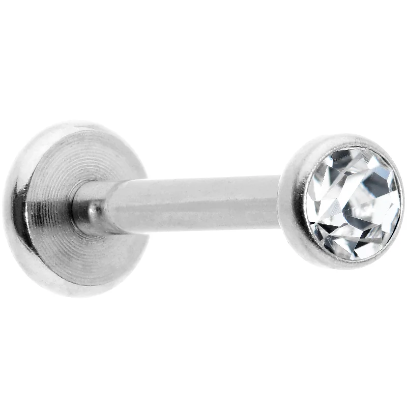 Bold Lip Rings for Fashion-Lovers16 Gauge 5/16 Clear Gem Threadless Labret Monroe Tragus