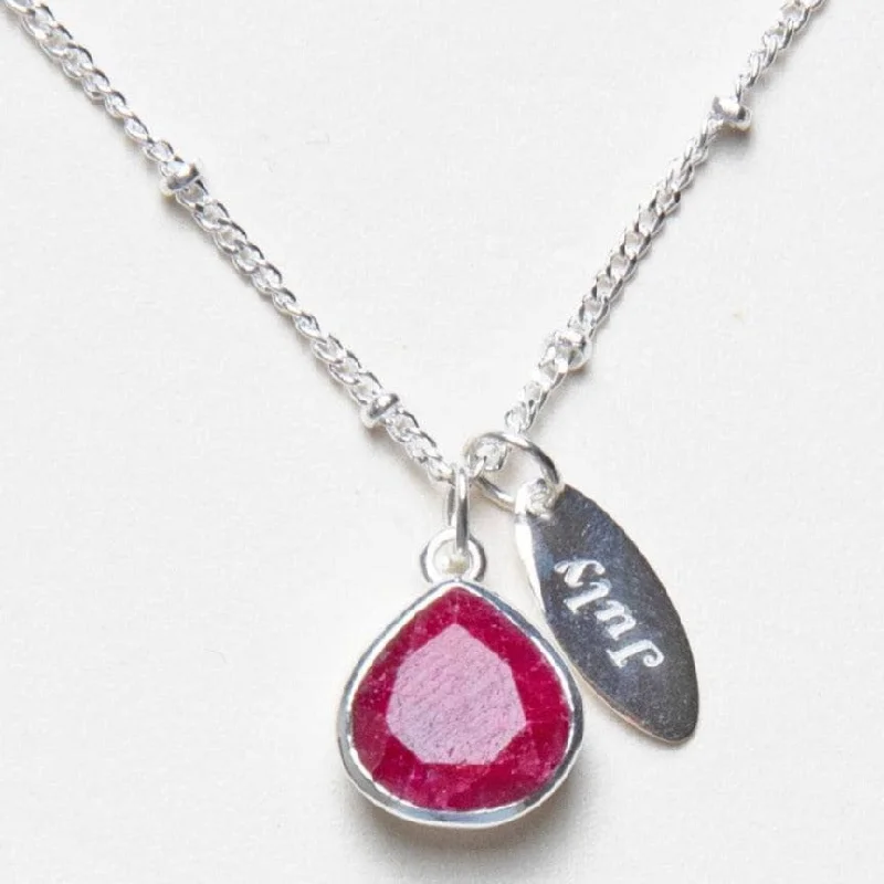 Exclusive Men's Necklaces & Pendants for the Modern Gentleman-July Ruby Birthstone Necklace Exclusive Men's Necklaces & Pendants for the Modern Gentleman-July Ruby Birthstone Necklace