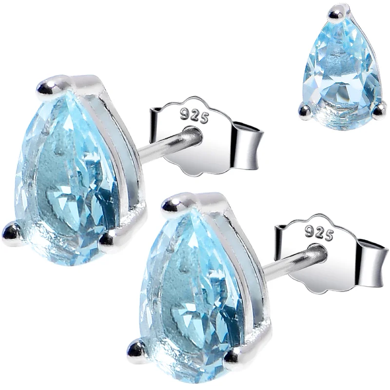 Women's Earrings – Elegant Designs for Every Personality--5mm CZ Pear 925 Sterling Silver March Birthstone Stud Earrings Women's Earrings – Elegant Designs for Every Personality--5mm CZ Pear 925 Sterling Silver March Birthstone Stud Earrings