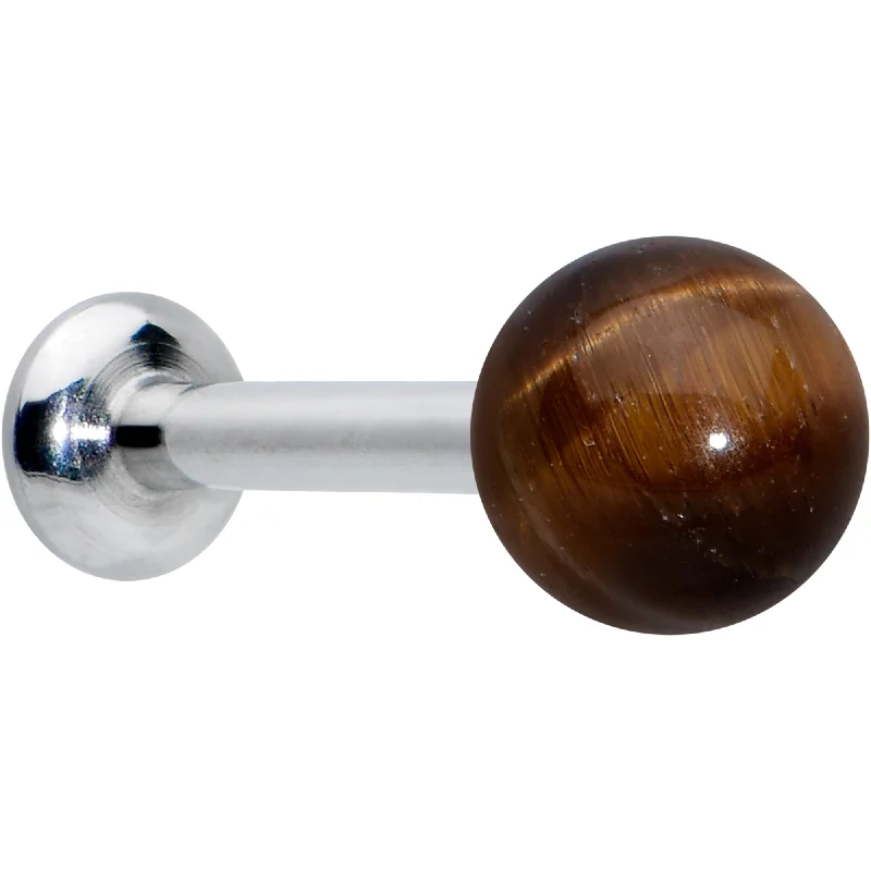 Lip Rings for Creative Piercings16 Gauge 1/4 Elegant Brown Tiger Eye Internal Threaded Labret Tragus