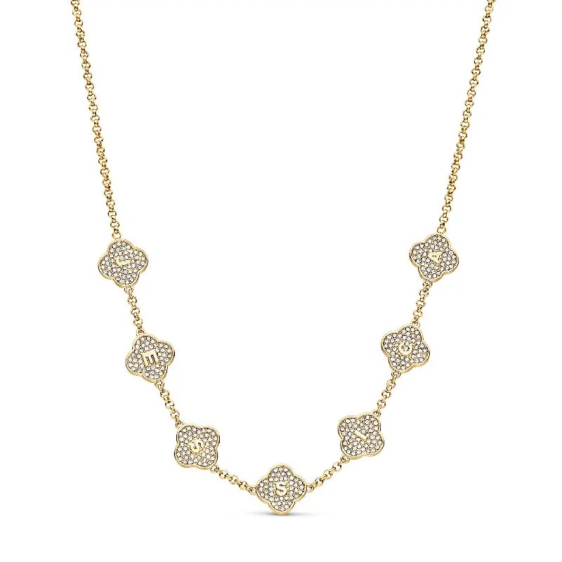 Shop Classic Women's Necklaces & Pendants with a Modern Twist-Shimmer Pavé Clover Necklace (Gold) Shop Classic Women's Necklaces & Pendants with a Modern Twist-Shimmer Pavé Clover Necklace (Gold)