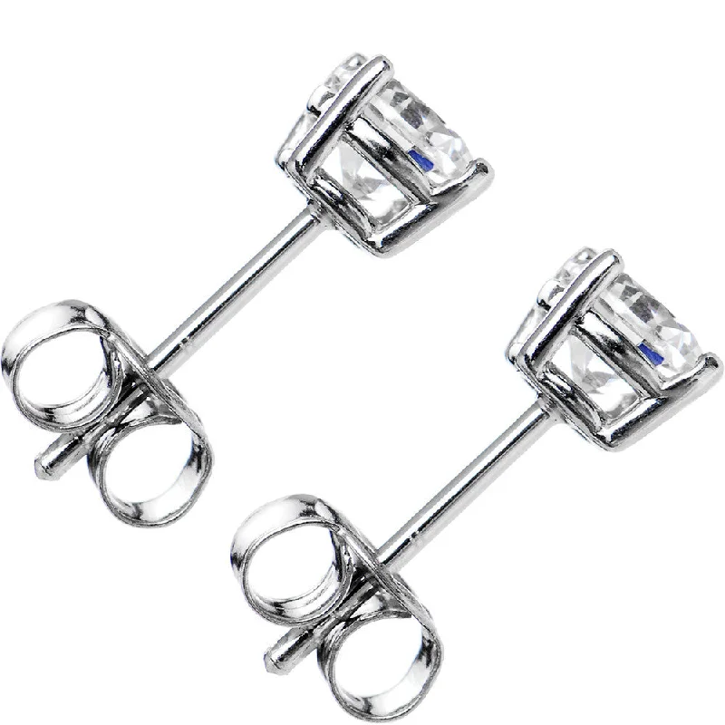 Women's Earrings – Elegant Designs for Every Personality--Sterling Silver .47 ct Basket-Set Cubic Zirconia Stud Earrings Women's Earrings – Elegant Designs for Every Personality--Sterling Silver .47 ct Basket-Set Cubic Zirconia Stud Earrings