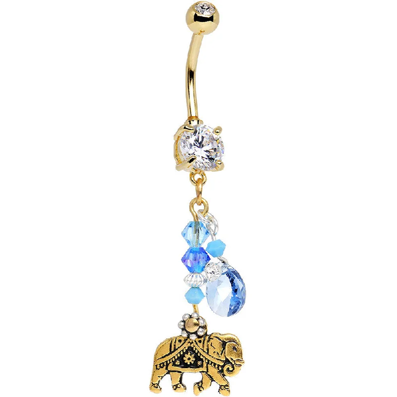 Stylish Belly Rings for Fashionable Look -Handcrafted Elephant Dangle Belly Ring Created with Crystals Stylish Belly Rings for Fashionable Look -Handcrafted Elephant Dangle Belly Ring Created with Crystals
