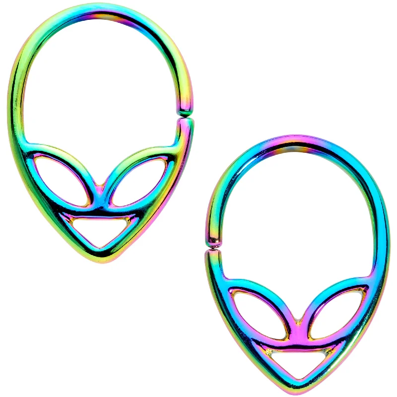 Women's Earrings – Elegant Designs for Every Personality--14 Gauge 1/2 Rainbow UFO Alien Nipple Ring Set Women's Earrings – Elegant Designs for Every Personality--14 Gauge 1/2 Rainbow UFO Alien Nipple Ring Set