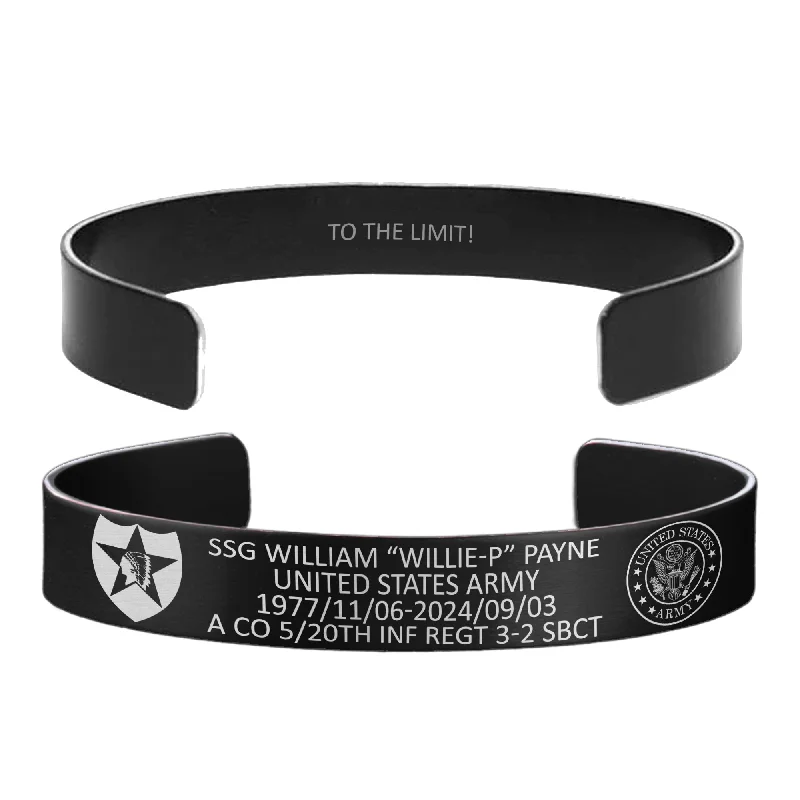 Stainless Steel Bracelet for Men with Engraving-SSG William "Willie-P" Payne Memorial Band – Hosted by the Payne Family Stainless Steel Bracelet for Men with Engraving-SSG William "Willie-P" Payne Memorial Band – Hosted by the Payne Family