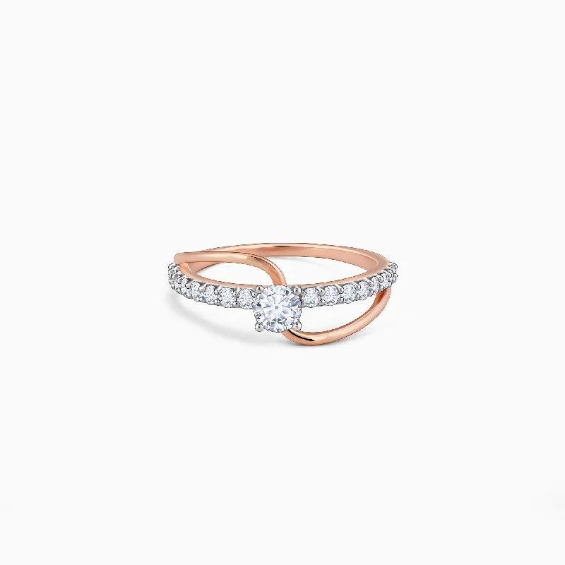 Chic Women's Rings for Fashion-Forward Looks-Rose Gold Gratifying Diamond Ring