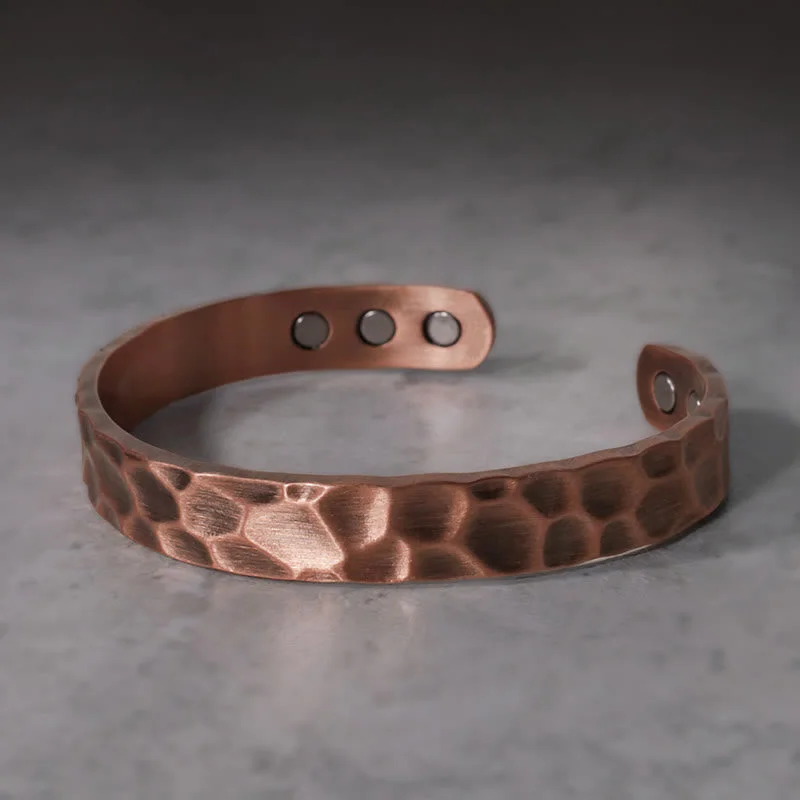 Adjustable Beaded Bracelets for Men with Natural Stones-Rustic Copper Balance Magnetic Adjustable Cuff Bracelet Adjustable Beaded Bracelets for Men with Natural Stones-Rustic Copper Balance Magnetic Adjustable Cuff Bracelet