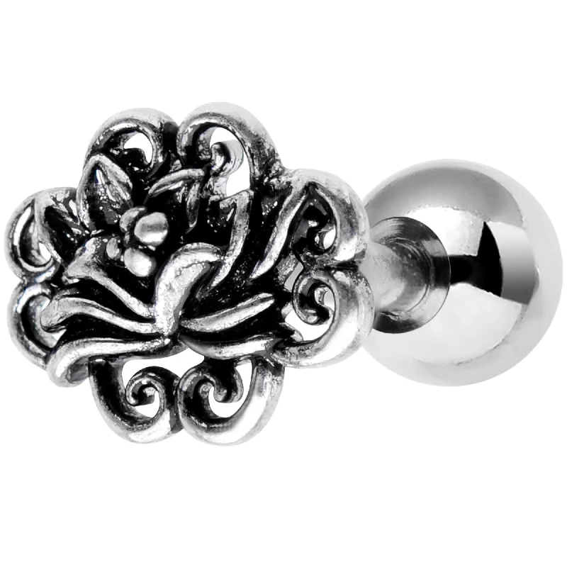 Women's Earrings – Elegant Designs for Every Personality--16 Gauge 1/4 Spirit of the Lotus Flower Cartilage Tragus Earring Women's Earrings – Elegant Designs for Every Personality--16 Gauge 1/4 Spirit of the Lotus Flower Cartilage Tragus Earring
