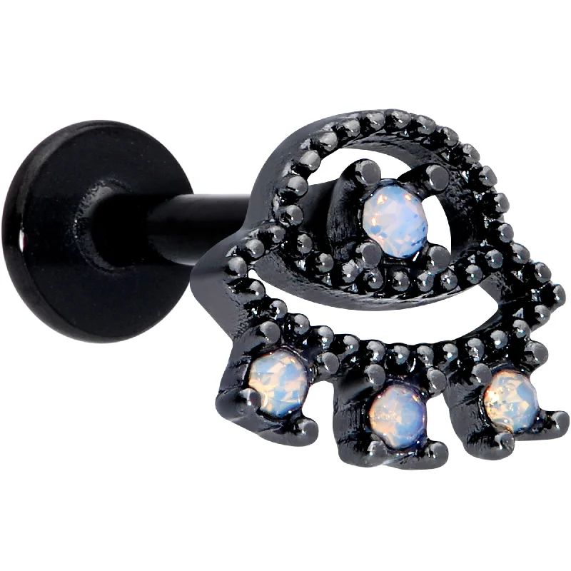 Women's Earrings – Elegant Designs for Every Personality--16 Gauge 1/4 White Faux Opal Black UFO Labret Monroe Tragus Women's Earrings – Elegant Designs for Every Personality--16 Gauge 1/4 White Faux Opal Black UFO Labret Monroe Tragus