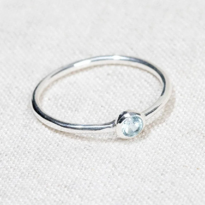 Chic Women's Rings for Fashion-Forward Looks-Blue Topaz Silver or Gold  Ring