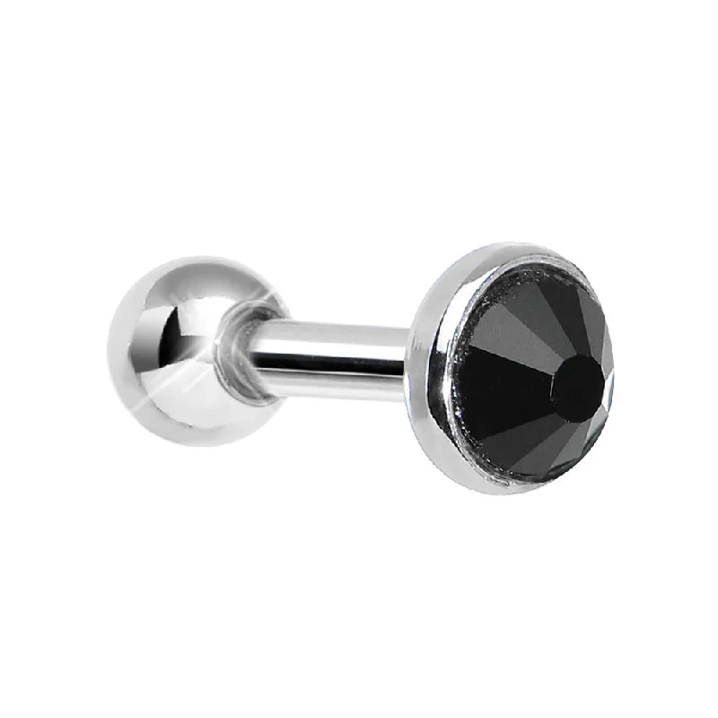Women's Earrings – Elegant Designs for Every Personality--4mm Black Gem Tragus Cartilage Barbell Earring Women's Earrings – Elegant Designs for Every Personality--4mm Black Gem Tragus Cartilage Barbell Earring