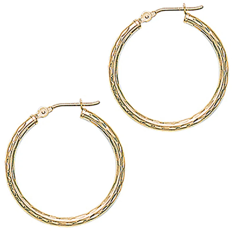 Women's Earrings – Elegant Designs for Every Personality--Solid 14KT Yellow Gold 1 Inch Twist Pattern Hoop Earrings Women's Earrings – Elegant Designs for Every Personality--Solid 14KT Yellow Gold 1 Inch Twist Pattern Hoop Earrings