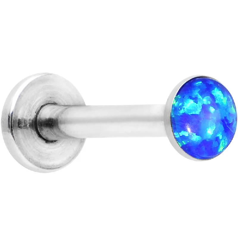 Unique Lip Rings with Contemporary Designs16 Gauge 5/16 Steel 3mm Synthetic Blue Opal Internal Thread Labret
