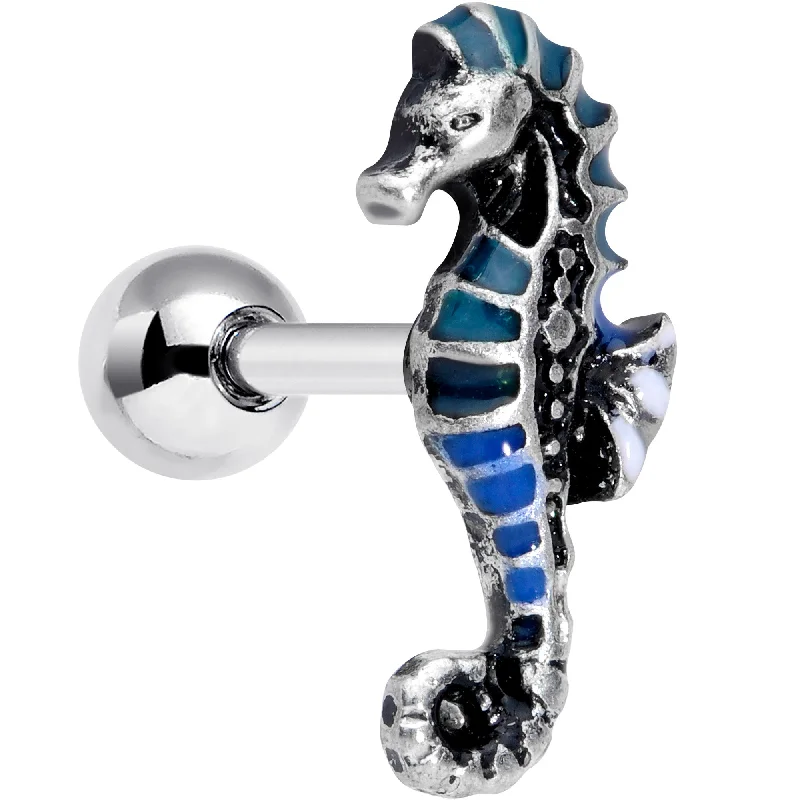 Women's Earrings – Elegant Designs for Every Personality--16 Gauge 1/4 Nautical Seahorse Cartilage Tragus Earring Women's Earrings – Elegant Designs for Every Personality--16 Gauge 1/4 Nautical Seahorse Cartilage Tragus Earring