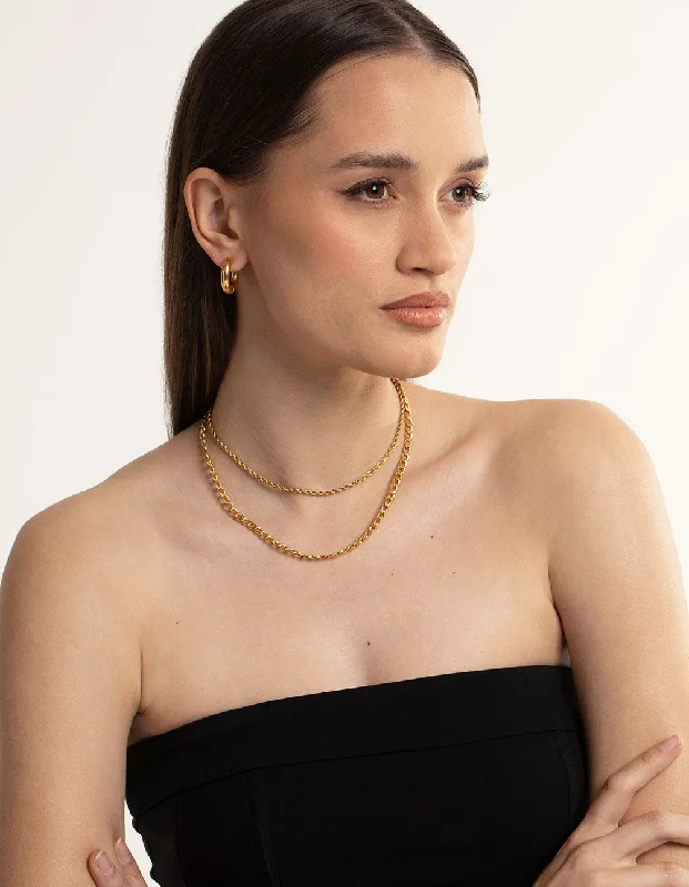 Shop Classic Women's Necklaces & Pendants with a Modern Twist-Waterproof Gold Plated Stainless Steel Twist Chain Double Layer Necklace Shop Classic Women's Necklaces & Pendants with a Modern Twist-Waterproof Gold Plated Stainless Steel Twist Chain Double Layer Necklace