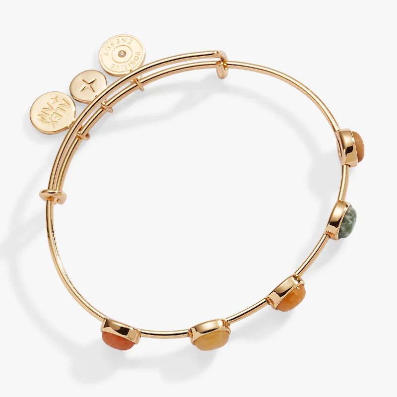 Women's Bangles with Custom Design-In-Line Semi-Precious Gemstone Bangle