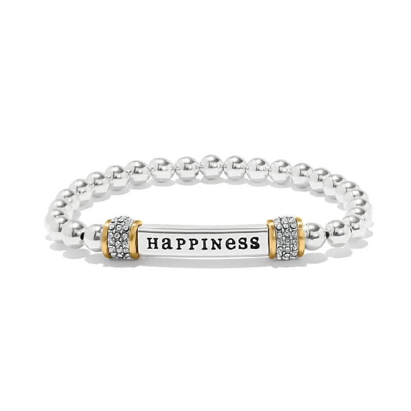 Elegant Bangles for Women with Opal-Meridian Happiness Two Tone Stretch Bracelet
