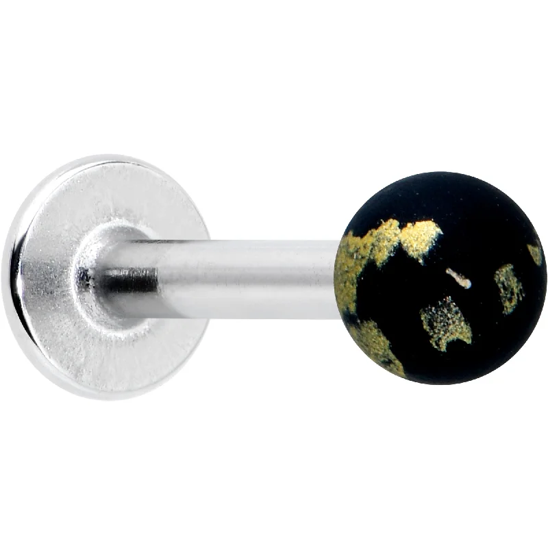 Silver Lip Rings for Subtle Glam16 Gauge 5/16 Matte Black Splatter Pattern Labret Monroe Tragus
