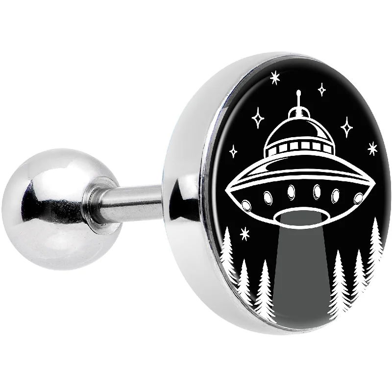 Women's Earrings – Elegant Designs for Every Personality--Black and White UFO Tragus Cartilage Earring