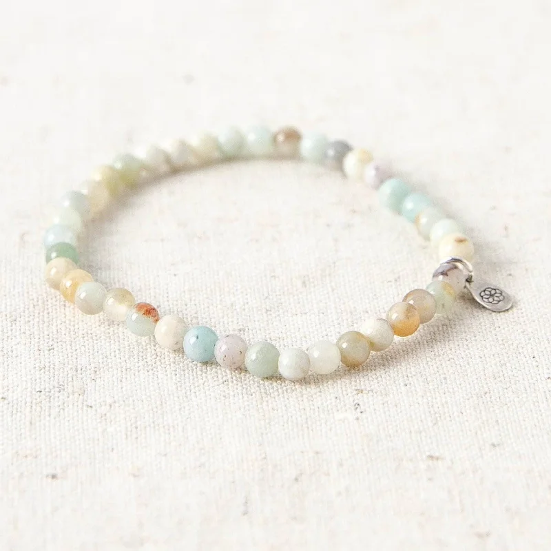 Chunky Silver Bangles for Women-Multi-Amazonite Energy Bracelet