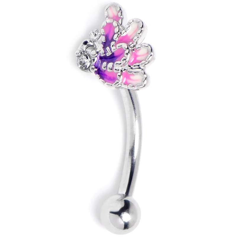 Women's Earrings – Elegant Designs for Every Personality--16 Gauge 5/16 Peacock Purple Curved Eyebrow Ring Women's Earrings – Elegant Designs for Every Personality--16 Gauge 5/16 Peacock Purple Curved Eyebrow Ring