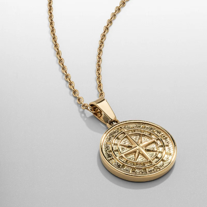 Exclusive Men's Necklaces & Pendants for the Modern Gentleman-Compass Pendant (Gold) Exclusive Men's Necklaces & Pendants for the Modern Gentleman-Compass Pendant (Gold)