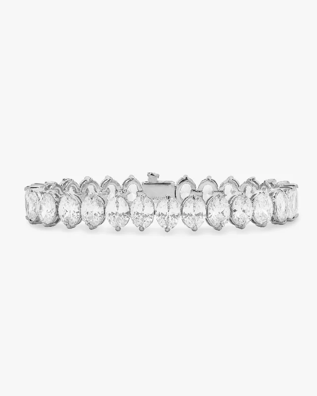 Stylish Anklets for All Seasons-Hello Gorgeous Tennis Bracelet - Silver|White Diamondettes Stylish Anklets for All Seasons-Hello Gorgeous Tennis Bracelet - Silver|White Diamondettes