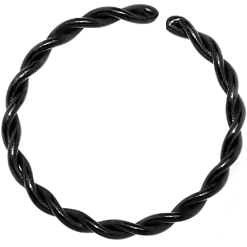 Nose Rings for Special Occasions and More -18 Gauge 3/8 Black IP Annealed Steel Seamless Braided Circular Ring Nose Rings for Special Occasions and More -18 Gauge 3/8 Black IP Annealed Steel Seamless Braided Circular Ring
