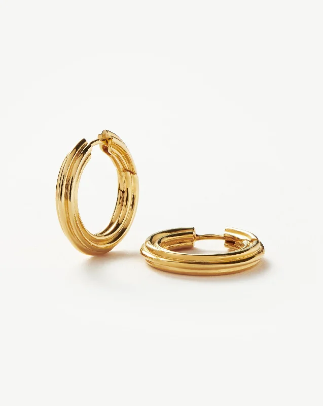 Women's Earrings – Elegant Designs for Every Personality--Ridge Small Hoop Earrings | 18k Gold Plated
