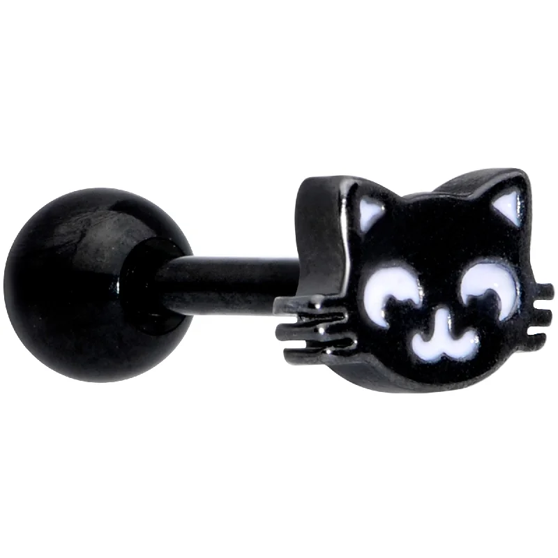 Women's Earrings – Elegant Designs for Every Personality--16 Gauge 1/4 Black Cat Mouse Halloween Cartilage Tragus Earring Women's Earrings – Elegant Designs for Every Personality--16 Gauge 1/4 Black Cat Mouse Halloween Cartilage Tragus Earring