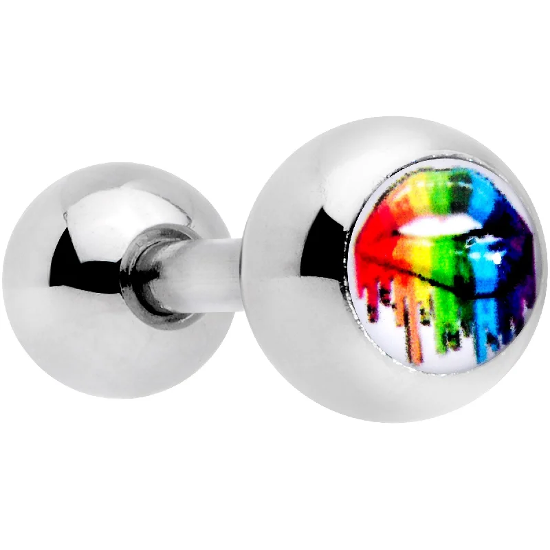 Women's Earrings – Elegant Designs for Every Personality--16 Gauge 1/4 Rainbow Lips Cartilage Tragus Earring