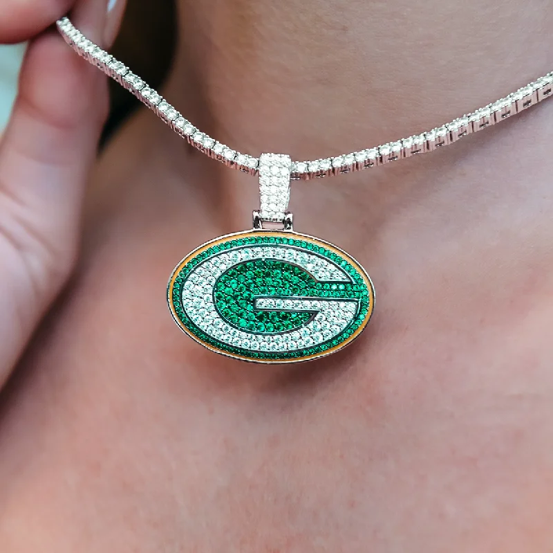 Shop Classic Women's Necklaces & Pendants with a Modern Twist-Green Bay Packers Official NFL Pendant Shop Classic Women's Necklaces & Pendants with a Modern Twist-Green Bay Packers Official NFL Pendant