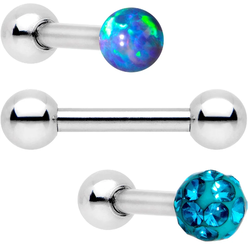Women's Earrings – Elegant Designs for Every Personality--16 Gauge 1/4 Teal Faux Opal Ball Cartilage Tragus Earring 3 Pack Set Women's Earrings – Elegant Designs for Every Personality--16 Gauge 1/4 Teal Faux Opal Ball Cartilage Tragus Earring 3 Pack Set