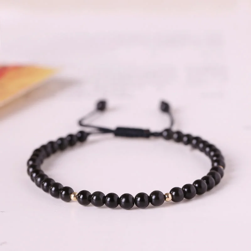 Vintage Style Bracelets for Men-Buddha Stones Small Black Obsidian Beads Fulfillment Rope Bracelet Vintage Style Bracelets for Men-Buddha Stones Small Black Obsidian Beads Fulfillment Rope Bracelet
