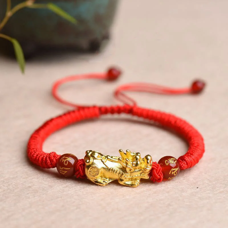 Men's Personalized Metal Link Bracelets-Buddha Stones PiXiu Agate Om Mani Padme Hum Wealth String Braided Couple Bracelet Men's Personalized Metal Link Bracelets-Buddha Stones PiXiu Agate Om Mani Padme Hum Wealth String Braided Couple Bracelet
