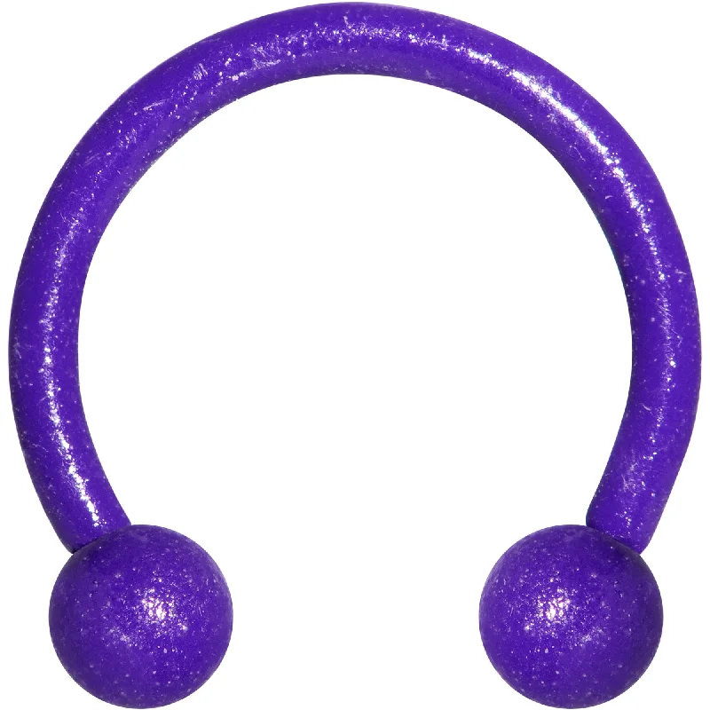 Affordable Lip Rings with High-End Design16 Gauge 3/8 Purple Stainless Steel Horseshoe Circular Barbell