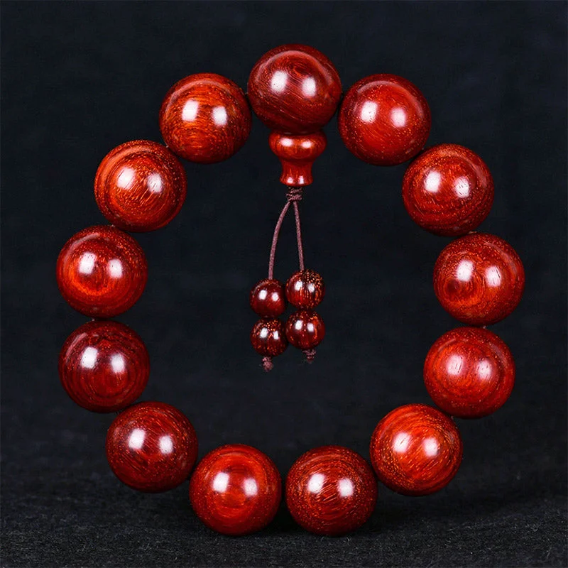 Men's Adjustable Leather Bracelets with Charms-Buddha Stones Tibetan Small Leaf Red Sandalwood Balance Bracelet Men's Adjustable Leather Bracelets with Charms-Buddha Stones Tibetan Small Leaf Red Sandalwood Balance Bracelet